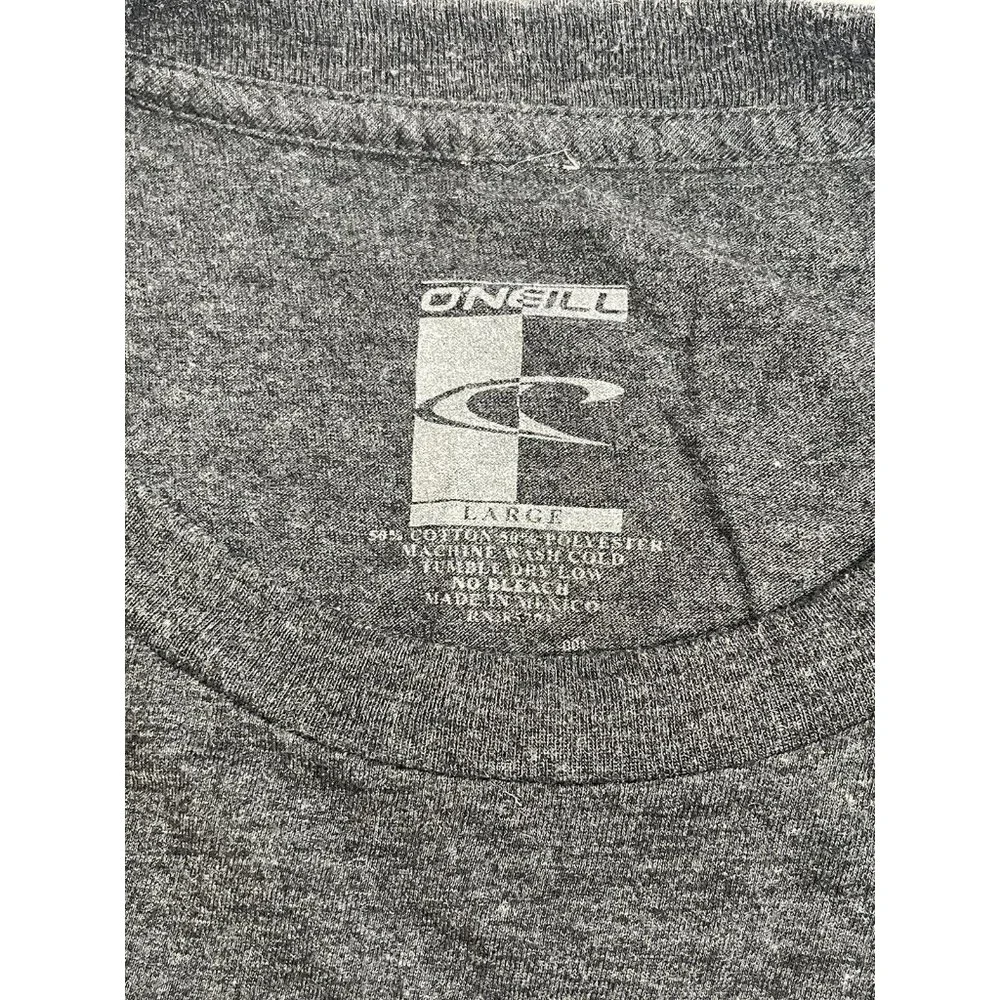 O'Neill T Shirt Adult Large Heather Gray Short Sleeve Gray Blue Logo - Picture 3 of 5